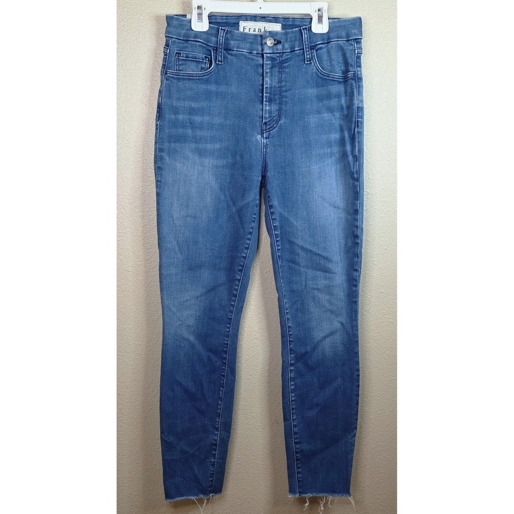 Frank & Eileen Sligo Skinny Jeans Women 29 Blue Hi Rise Raw Hem Stretch